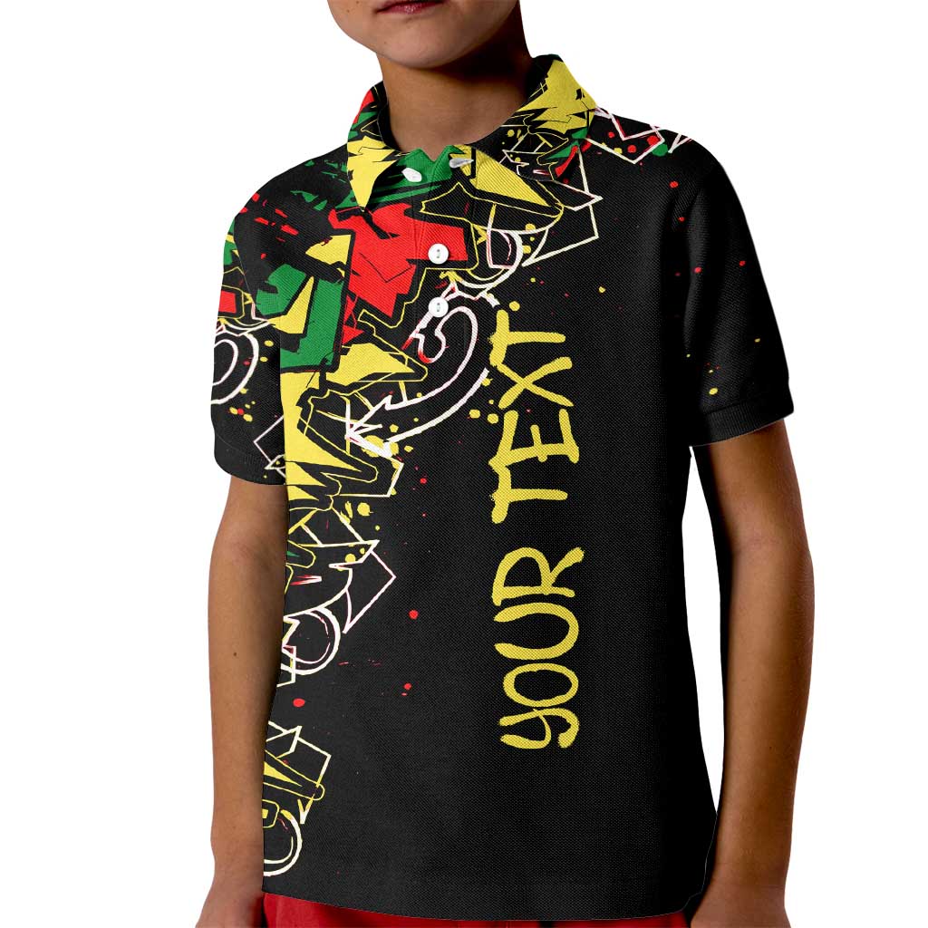 Lion King Africa Graffiti Street Art Kid Polo Shirt Bold Text and Neon Colors Design - Wonder Print Shop