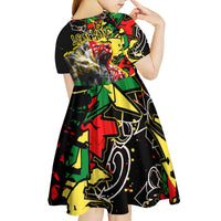 Lion King Africa Graffiti Street Art Kid Short Sleeve Dress Bold Text and Neon Colors Design - Wonder Print Shop