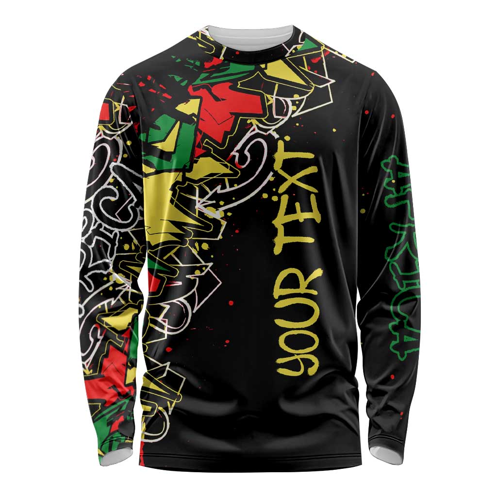 Lion King Africa Graffiti Street Art Long Sleeve Shirt Bold Text and Neon Colors Design - Wonder Print Shop