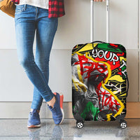 Lion King Africa Graffiti Street Art Luggage Cover Bold Text and Neon Colors Design - Wonder Print Shop
