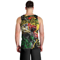 Lion King Africa Graffiti Street Art Men Tank Top Bold Text and Neon Colors Design - Wonder Print Shop