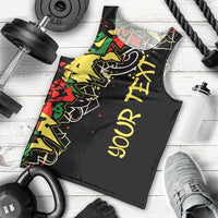 Lion King Africa Graffiti Street Art Men Tank Top Bold Text and Neon Colors Design - Wonder Print Shop