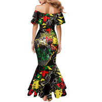 Lion King Africa Graffiti Street Art Mermaid Dress Bold Text and Neon Colors Design - Wonder Print Shop