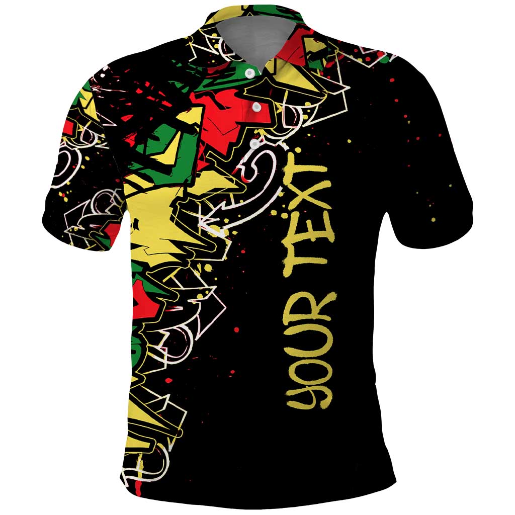 Lion King Africa Graffiti Street Art Polo Shirt Bold Text and Neon Colors Design - Wonder Print Shop