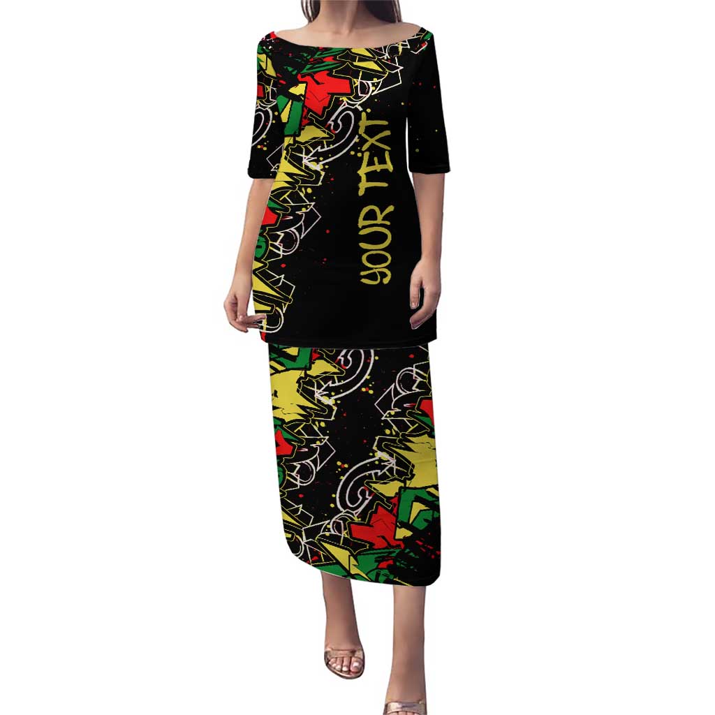 Lion King Africa Graffiti Street Art Puletasi Bold Text and Neon Colors Design - Wonder Print Shop