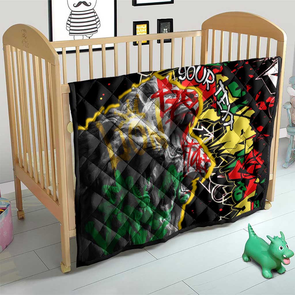 Lion King Africa Graffiti Street Art Quilt Bold Text and Neon Colors Design - Wonder Print Shop