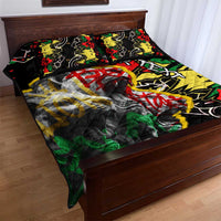 Lion King Africa Graffiti Street Art Quilt Bed Set Bold Text and Neon Colors Design - Wonder Print Shop