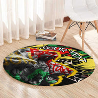 Lion King Africa Graffiti Street Art Round Carpet Bold Text and Neon Colors Design - Wonder Print Shop