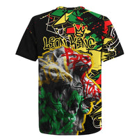 Lion King Africa Graffiti Street Art Rugby Jersey Bold Text and Neon Colors Design - Wonder Print Shop