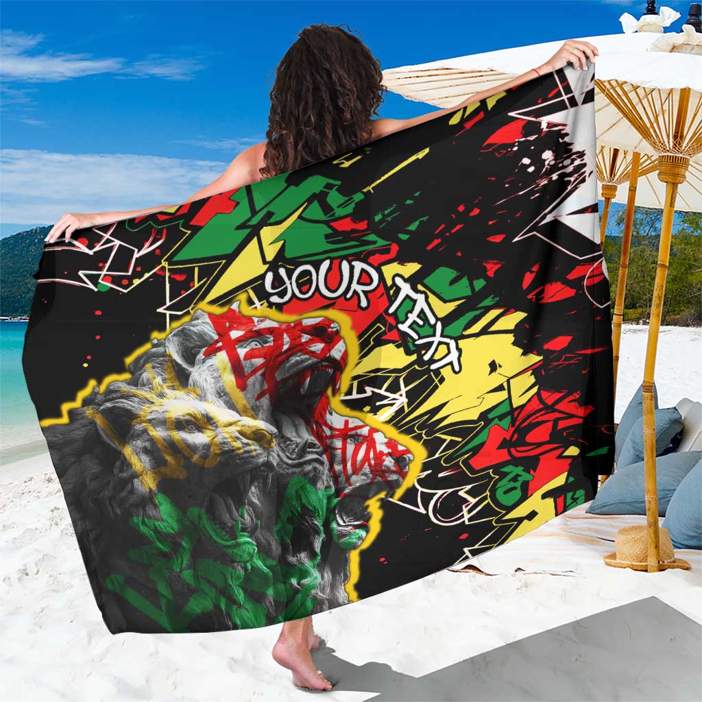 Lion King Africa Graffiti Street Art Sarong Bold Text and Neon Colors Design - Wonder Print Shop