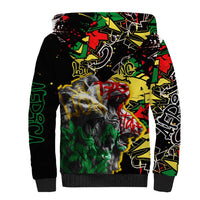 Lion King Africa Graffiti Street Art Sherpa Hoodie Bold Text and Neon Colors Design - Wonder Print Shop