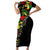 Lion King Africa Graffiti Street Art Short Sleeve Bodycon Dress Bold Text and Neon Colors Design - Wonder Print Shop