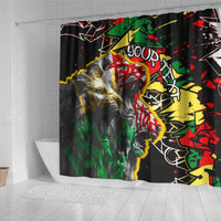 Lion King Africa Graffiti Street Art Shower Curtain Bold Text and Neon Colors Design - Wonder Print Shop
