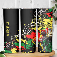 Lion King Africa Graffiti Street Art Skinny Tumbler Bold Text and Neon Colors Design - Wonder Print Shop
