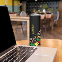 Lion King Africa Graffiti Street Art Skinny Tumbler Bold Text and Neon Colors Design - Wonder Print Shop