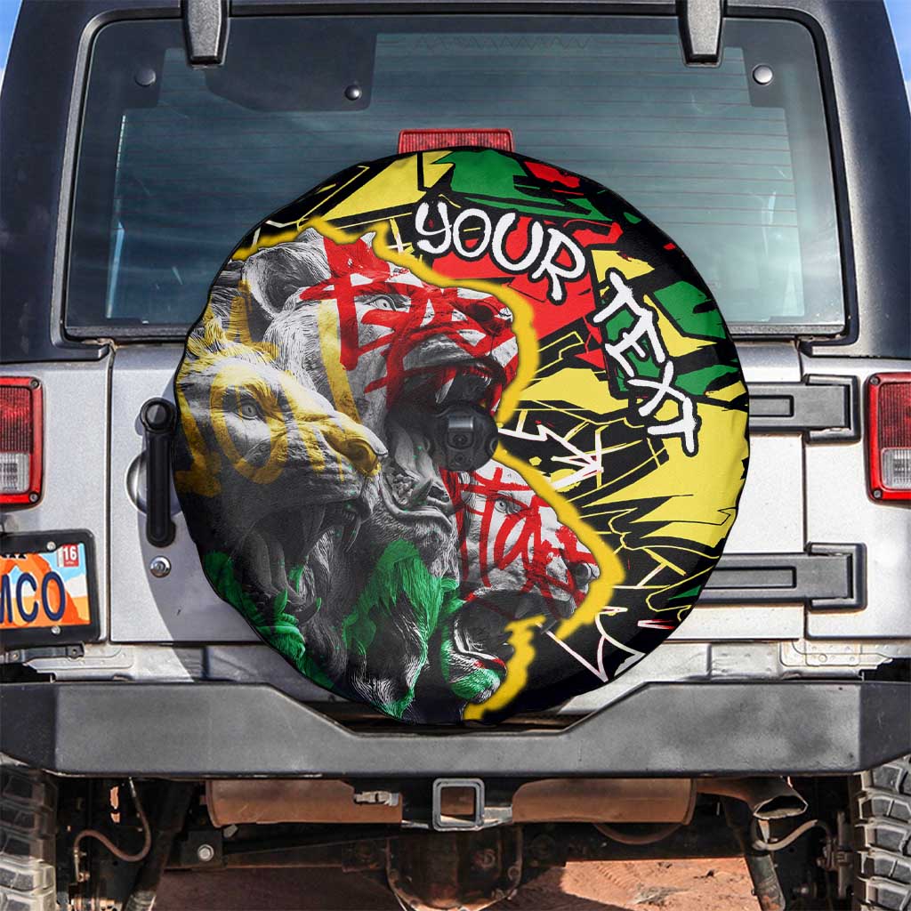 Lion King Africa Graffiti Street Art Spare Tire Cover Bold Text and Neon Colors Design - Wonder Print Shop