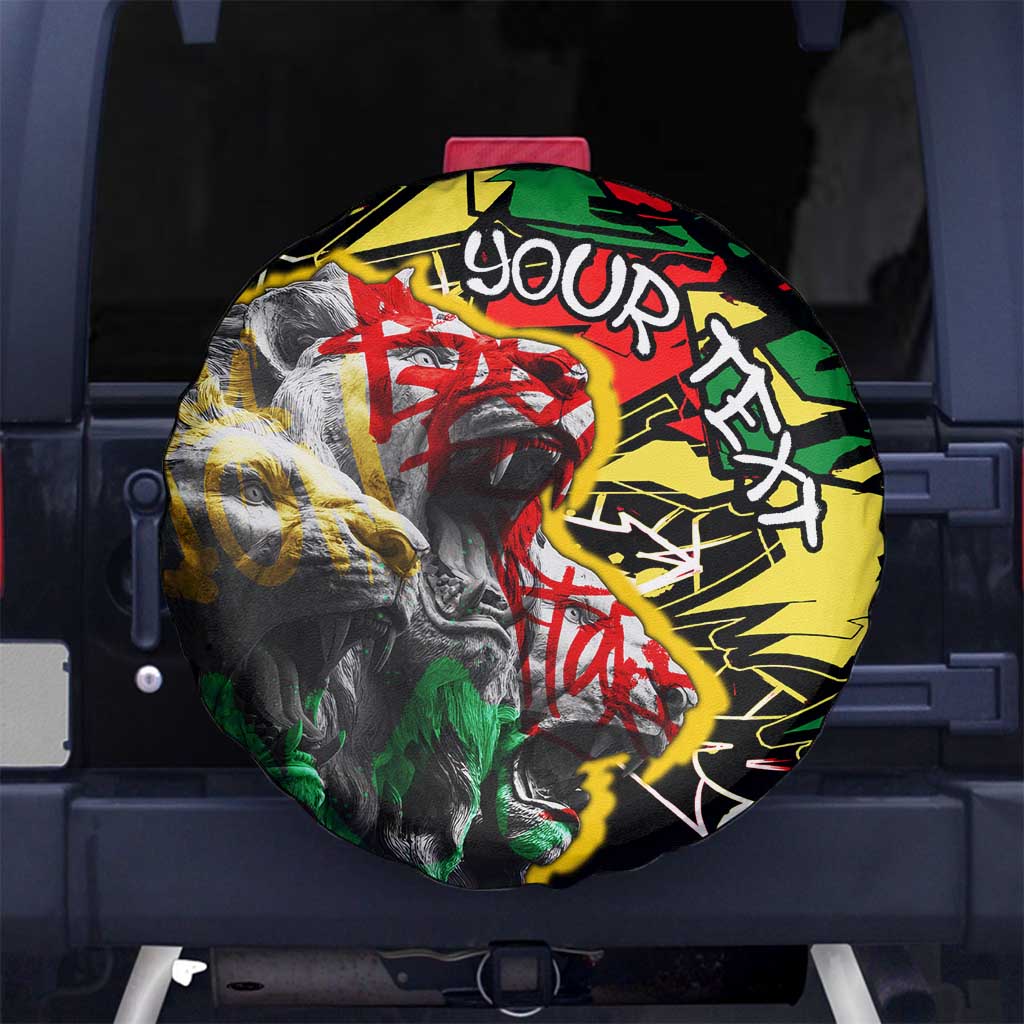 Lion King Africa Graffiti Street Art Spare Tire Cover Bold Text and Neon Colors Design - Wonder Print Shop