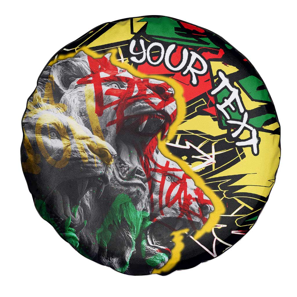 Lion King Africa Graffiti Street Art Spare Tire Cover Bold Text and Neon Colors Design - Wonder Print Shop