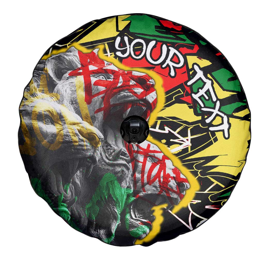 Lion King Africa Graffiti Street Art Spare Tire Cover Bold Text and Neon Colors Design - Wonder Print Shop