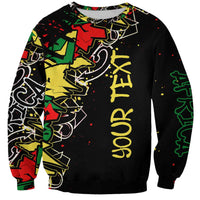 Lion King Africa Graffiti Street Art Sweatshirt Bold Text and Neon Colors Design - Wonder Print Shop