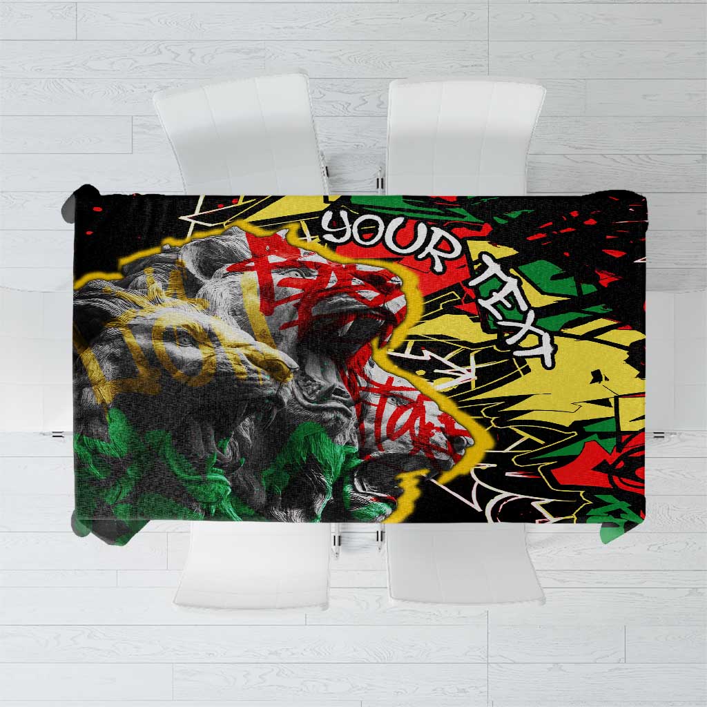 Lion King Africa Graffiti Street Art Tablecloth Bold Text and Neon Colors Design - Wonder Print Shop