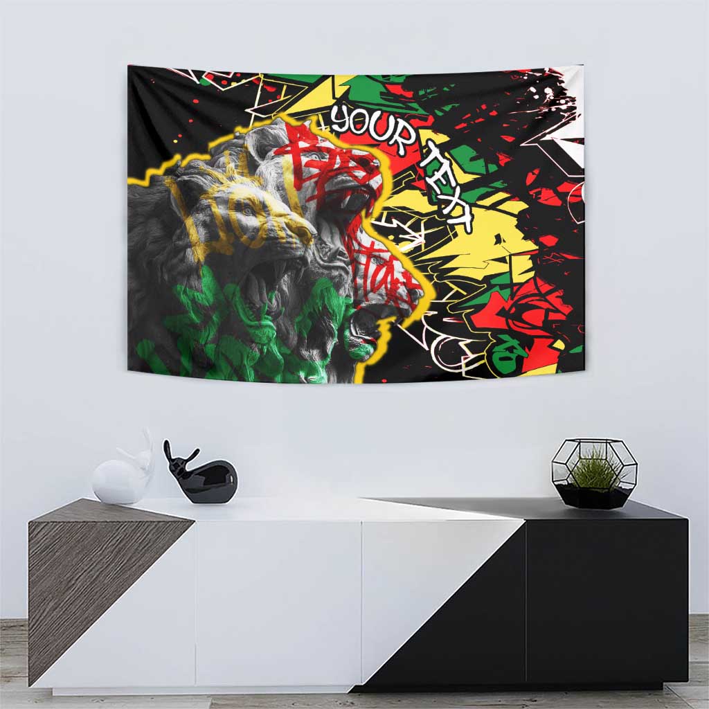 Lion King Africa Graffiti Street Art Tapestry Bold Text and Neon Colors Design - Wonder Print Shop