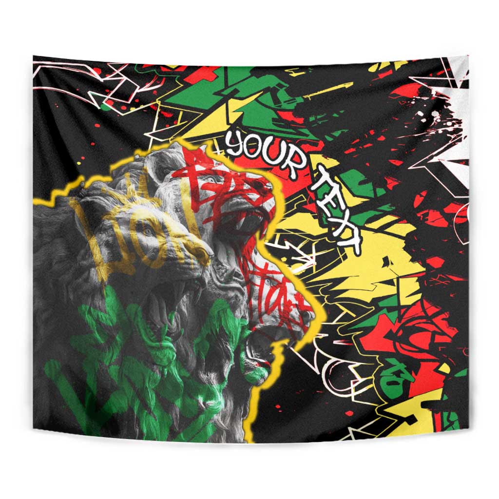 Lion King Africa Graffiti Street Art Tapestry Bold Text and Neon Colors Design - Wonder Print Shop