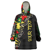 Lion King Africa Graffiti Street Art Wearable Blanket Hoodie Bold Text and Neon Colors Design - Wonder Print Shop