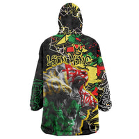 Lion King Africa Graffiti Street Art Wearable Blanket Hoodie Bold Text and Neon Colors Design - Wonder Print Shop