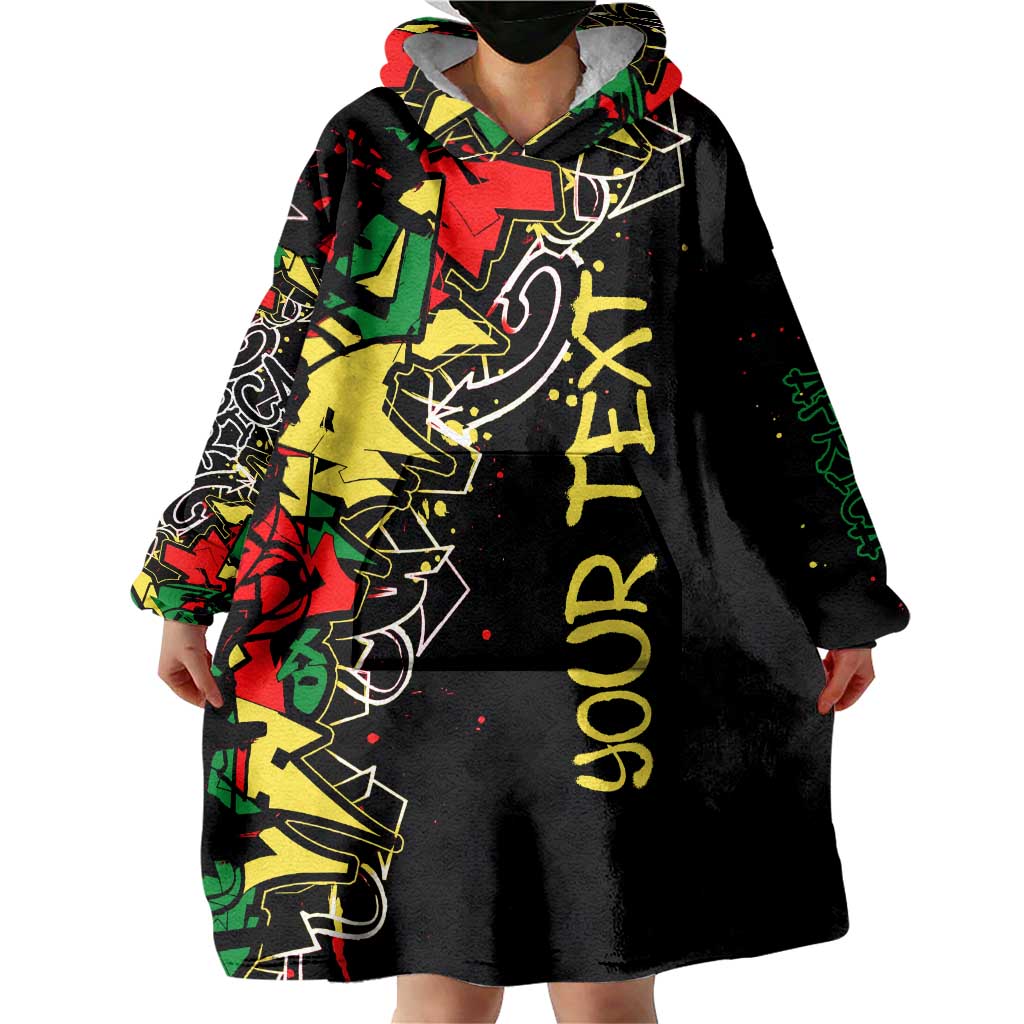 Lion King Africa Graffiti Street Art Wearable Blanket Hoodie Bold Text and Neon Colors Design - Wonder Print Shop