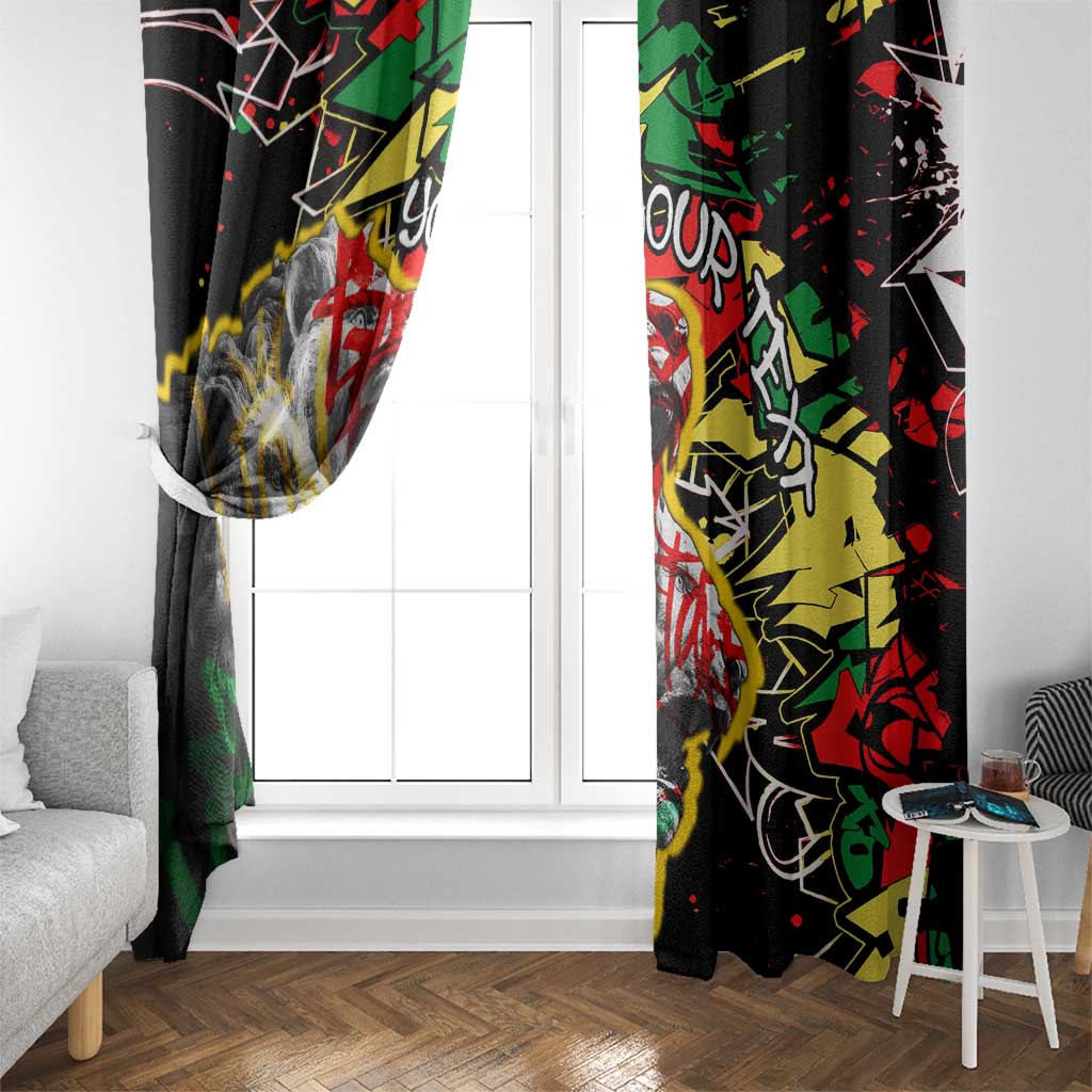 Lion King Africa Graffiti Street Art Window Curtain Bold Text and Neon Colors Design - Wonder Print Shop