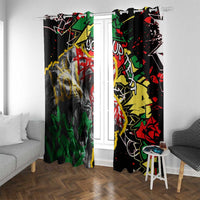 Lion King Africa Graffiti Street Art Window Curtain Bold Text and Neon Colors Design - Wonder Print Shop
