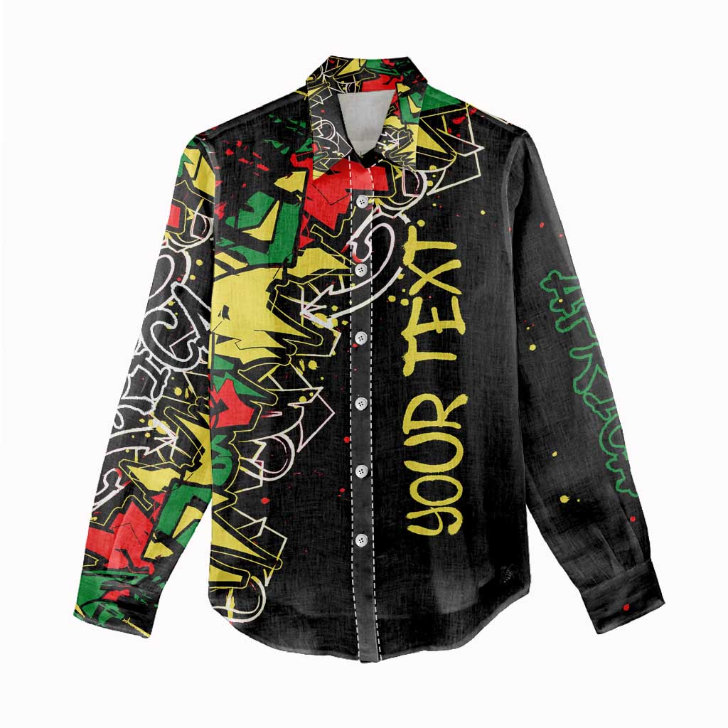 Lion King Africa Graffiti Street Art Women Casual Shirt Bold Text and Neon Colors Design - Wonder Print Shop