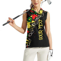 Lion King Africa Graffiti Street Art Women Sleeveless Polo Shirt Bold Text and Neon Colors Design - Wonder Print Shop