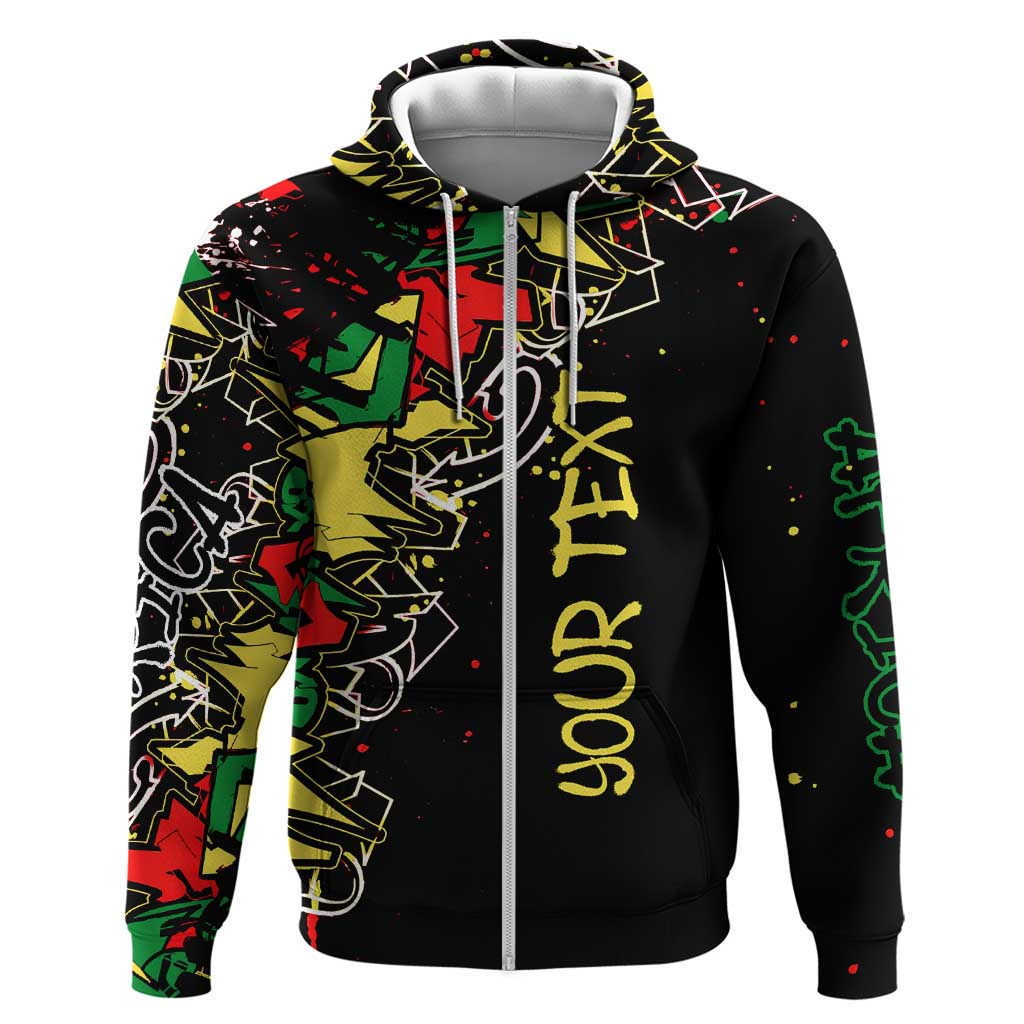Lion King Africa Graffiti Street Art Zip Hoodie Bold Text and Neon Colors Design - Wonder Print Shop