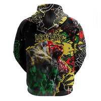 Lion King Africa Graffiti Street Art Zip Hoodie Bold Text and Neon Colors Design - Wonder Print Shop