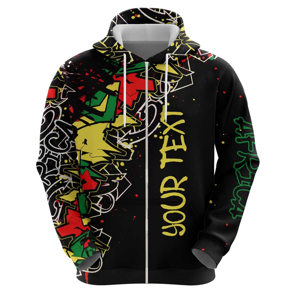 Lion King Africa Graffiti Street Art Zip Hoodie Bold Text and Neon Colors Design - Wonder Print Shop