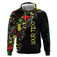 Lion King Africa Graffiti Street Art Zip Hoodie Bold Text and Neon Colors Design - Wonder Print Shop