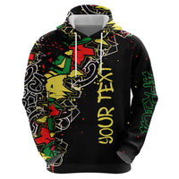 Lion King Africa Graffiti Street Art Zip Hoodie Bold Text and Neon Colors Design - Wonder Print Shop