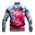 Statue of Liberty Graffiti Street Art Baseball Jacket America Text and 4th of July Theme in Red White and Blue Design - Wonder Print Shop