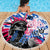 Statue of Liberty Graffiti Street Art Beach Blanket America Text and 4th of July Theme in Red White and Blue Design - Wonder Print Shop