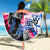 Statue of Liberty Graffiti Street Art Beach Blanket America Text and 4th of July Theme in Red White and Blue Design - Wonder Print Shop