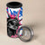 Statue of Liberty Graffiti Street Art 4 in 1 Can Cooler Tumbler America Text and 4th of July Theme in Red White and Blue Design - Wonder Print Shop