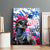 Statue of Liberty Graffiti Street Art Canvas Wall Art America Text and 4th of July Theme in Red White and Blue Design - Wonder Print Shop