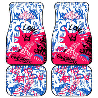Statue of Liberty Graffiti Street Art Car Mats America Text and 4th of July Theme in Red White and Blue Design - Wonder Print Shop
