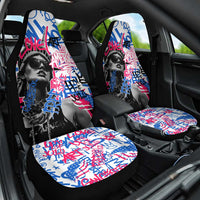 Statue of Liberty Graffiti Street Art Car Seat Cover America Text and 4th of July Theme in Red White and Blue Design - Wonder Print Shop