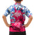 Statue of Liberty Graffiti Street Art Family Matching Off The Shoulder Long Sleeve Dress and Hawaiian Shirt America Text and 4th of July Theme in Red White and Blue Design - Wonder Print Shop