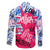 Statue of Liberty Graffiti Street Art Family Matching Off The Shoulder Long Sleeve Dress and Hawaiian Shirt America Text and 4th of July Theme in Red White and Blue Design - Wonder Print Shop