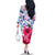 Statue of Liberty Graffiti Street Art Family Matching Off The Shoulder Long Sleeve Dress and Hawaiian Shirt America Text and 4th of July Theme in Red White and Blue Design - Wonder Print Shop
