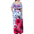 Statue of Liberty Graffiti Street Art Family Matching Off Shoulder Maxi Dress and Hawaiian Shirt America Text and 4th of July Theme in Red White and Blue Design - Wonder Print Shop